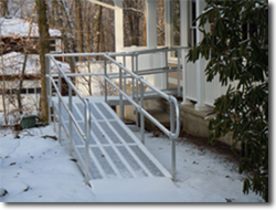 aluminum ramp in snow